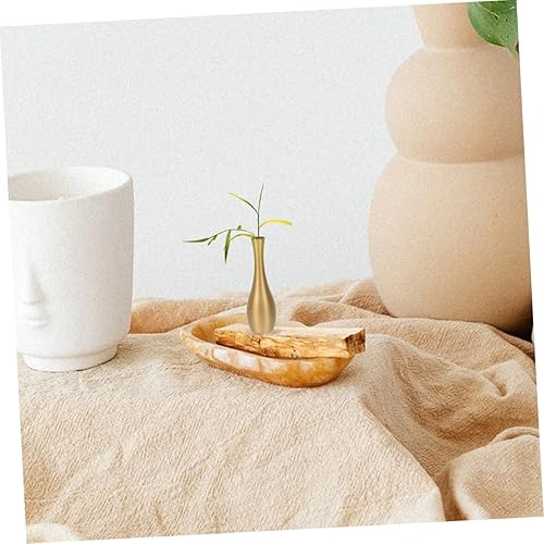 Miniatura 6 de IMIKEYA Florero de un solo brote, jarrón rústico de un solo tallo, mini maceta, decoración de mesa dorada de Navidad, decoración de mesa de comedor,