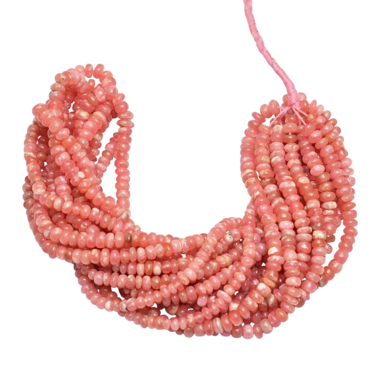 Perles en rhodochrosite naturelle véritable de 4-6mm, minéraux polis pour bijoux