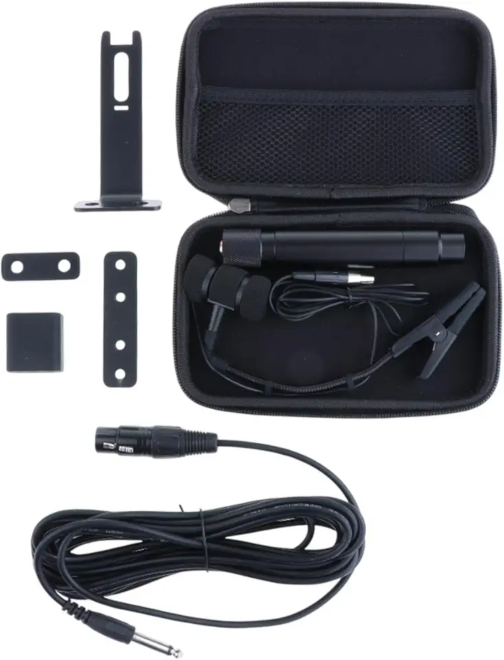 Esquirla Microfone de instrumento com fio, acessórios para instrumentos, clipe portátil profissional no microfone para tocar parte do instrumento musical, 4 Pinos para Cajon