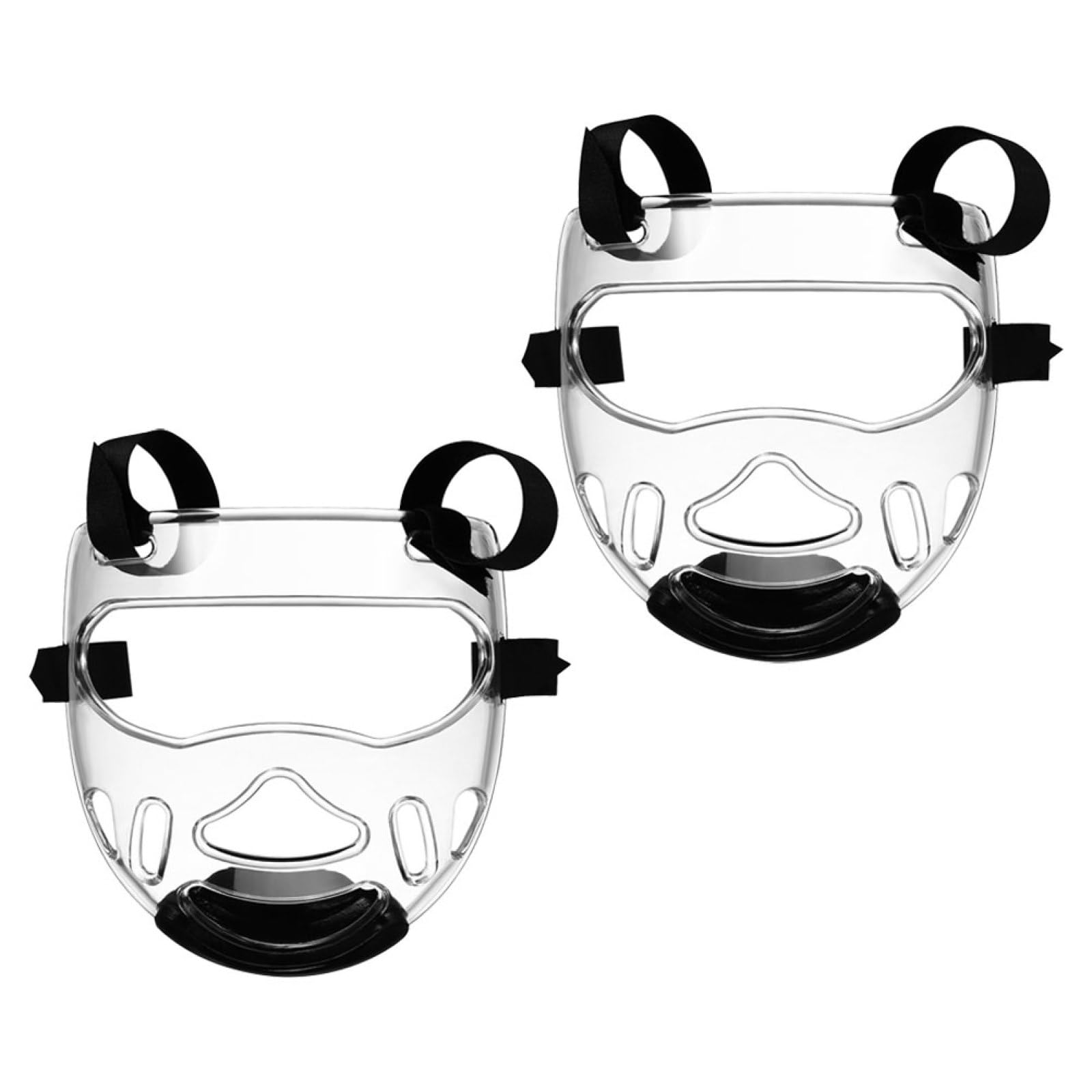 Maschera Protettiva per Viso in Plastica Rinforzata 2 Pezzi Protezione Facciale Staccabile Portatile Taekwondo per Allenamento e Sparring