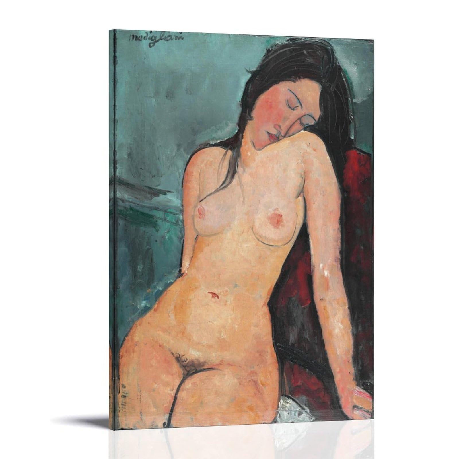 WurBu Amedeo Modigliani Painter Works《Modigliani Seated Nude》Printed Posters Cool Artworks Painting Wall Art Canvas Prints Hanging Picture Home Decors Gift Idea 24x36inch(60x90cm)