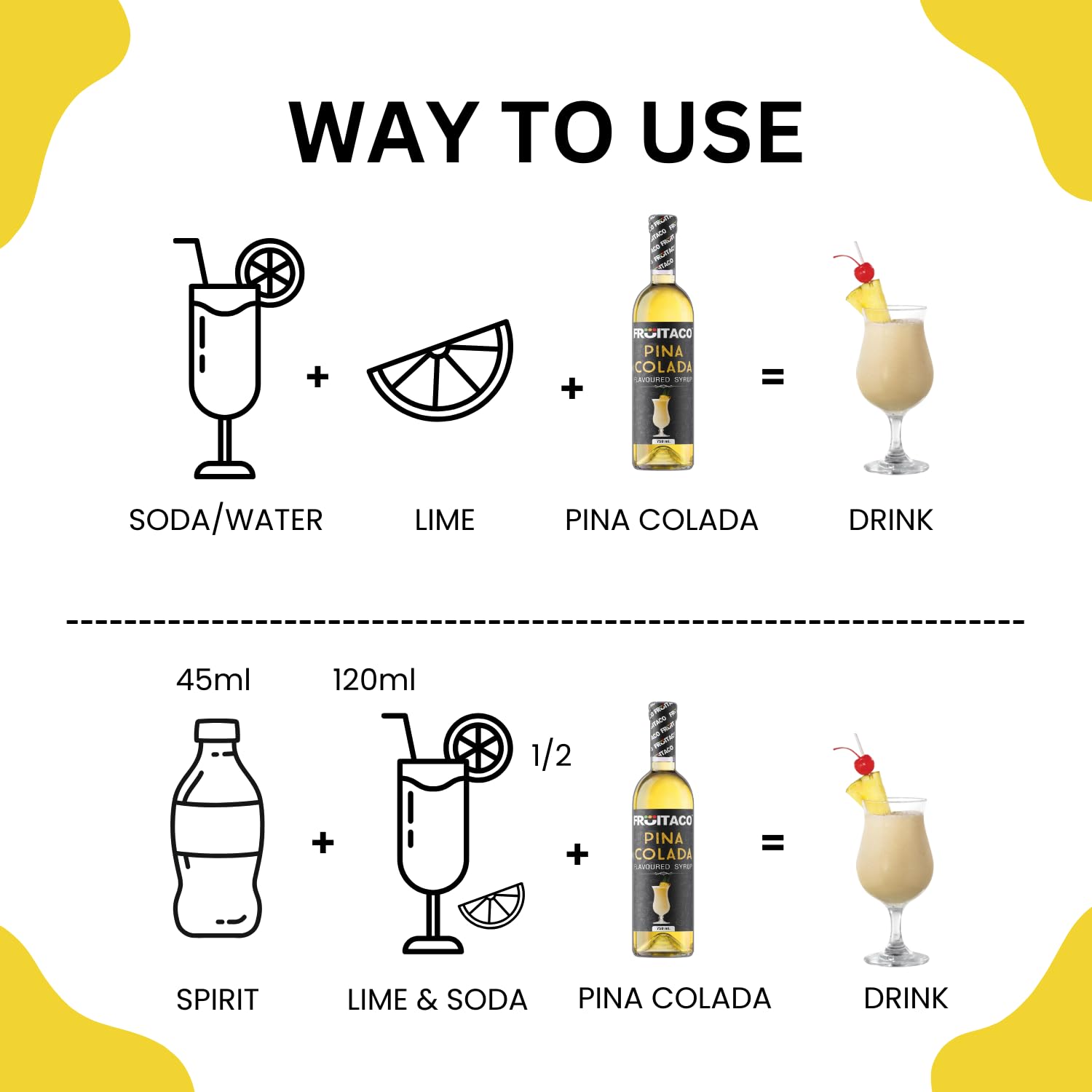 Fruitaco Pina Colada Syrup: Perfect Mixer For Enhancing Mocktails & Cocktails, Drinks, And Mojitos At Parties, Conveniently Packaged In A 750Ml Bottle For All Your Mixing Needs - Image 6 thumbnail