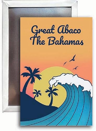 Great Abaco The Bahamas Souvenir 2x3 - Imán para nevera, diseño de ondas