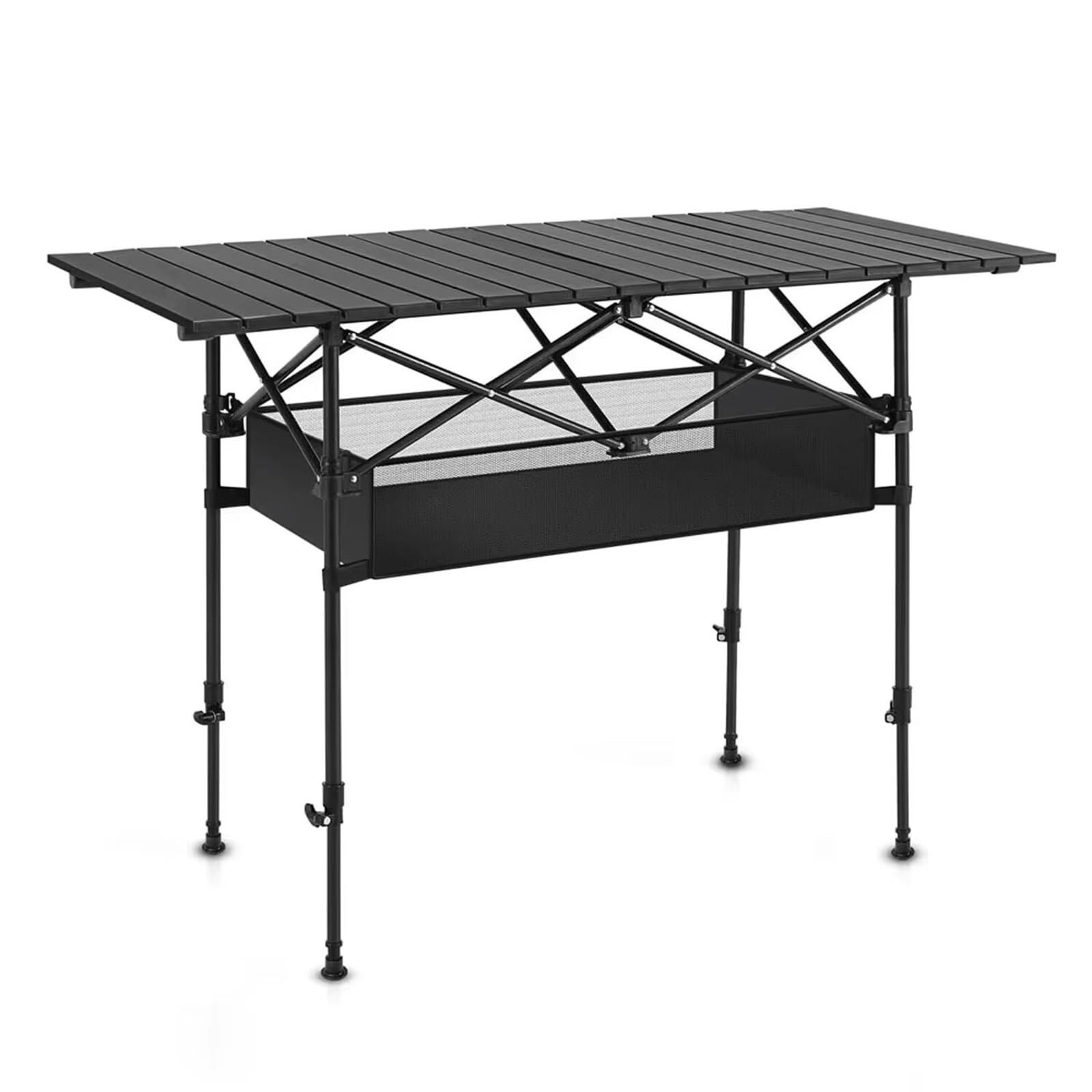 Table camping pliante pour gagner de la place avec rangement intégré