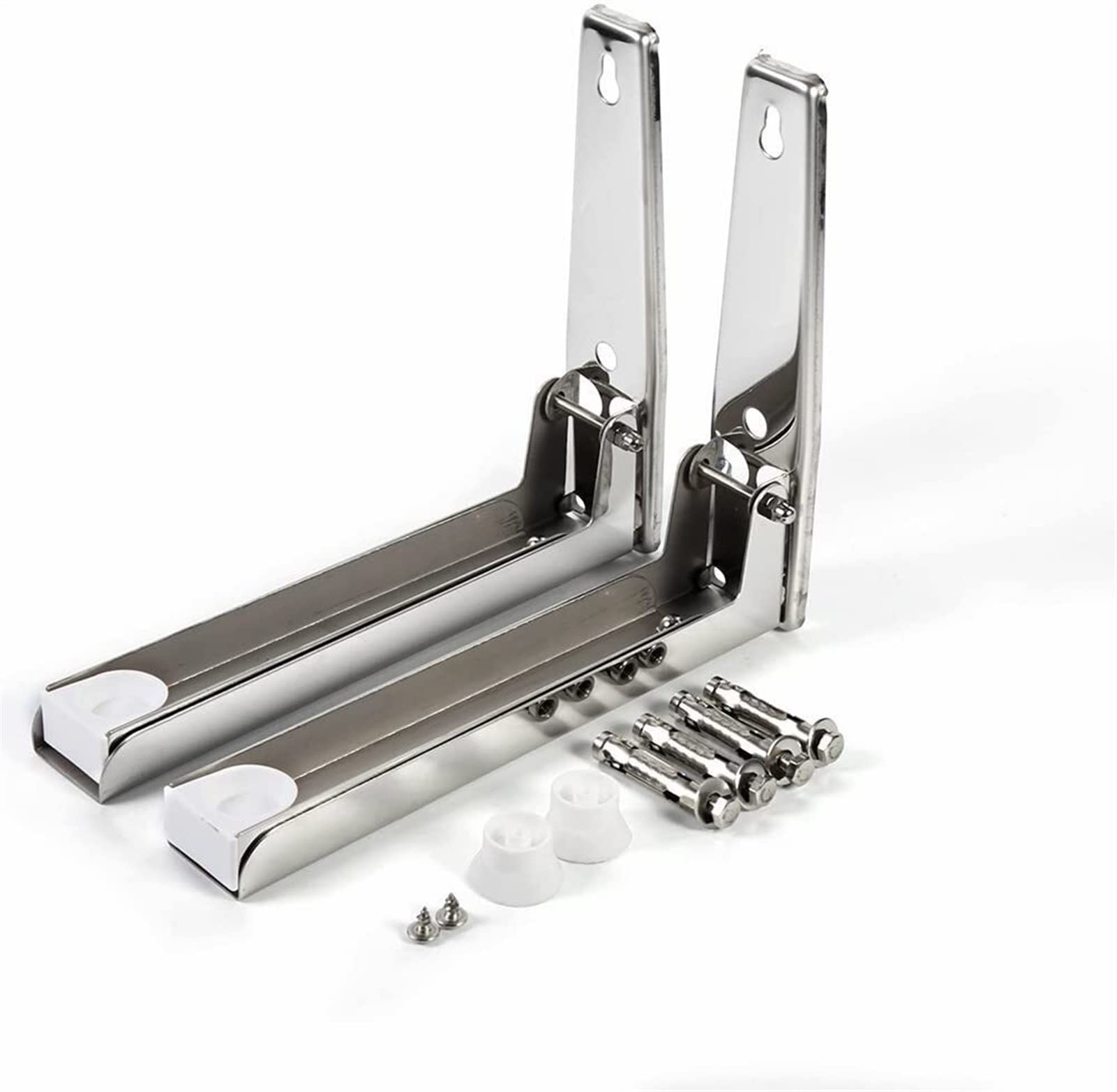 Étagère micro-ondes murale RJJ extensible en métal noir épais pour cuisine - Lot de 2