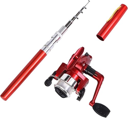Caña de pescar de viaje Combos de caña de pescar y carrete, mini bolsillo de caña de pescar y carrete Combos de aleación de aluminio juego de caña