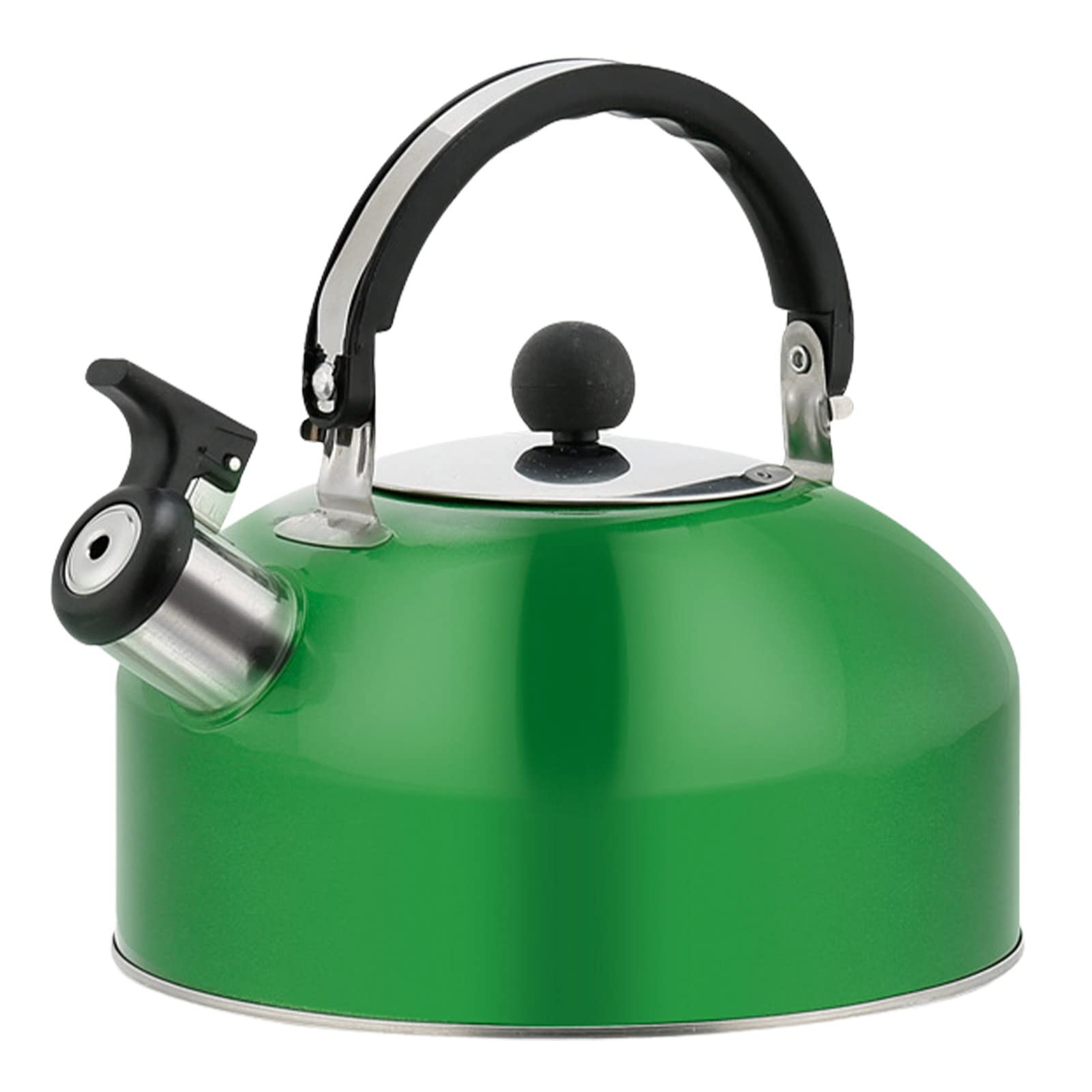 DNCG Tea Kettle for Stove Top, 1.8L Stainless Steel Red Whistling Tea Pot with Ergonomic Handle, Whistling Stovetop Tea Kettle, Teapot Whistling Kettle for Stove, Kitchen Supplies