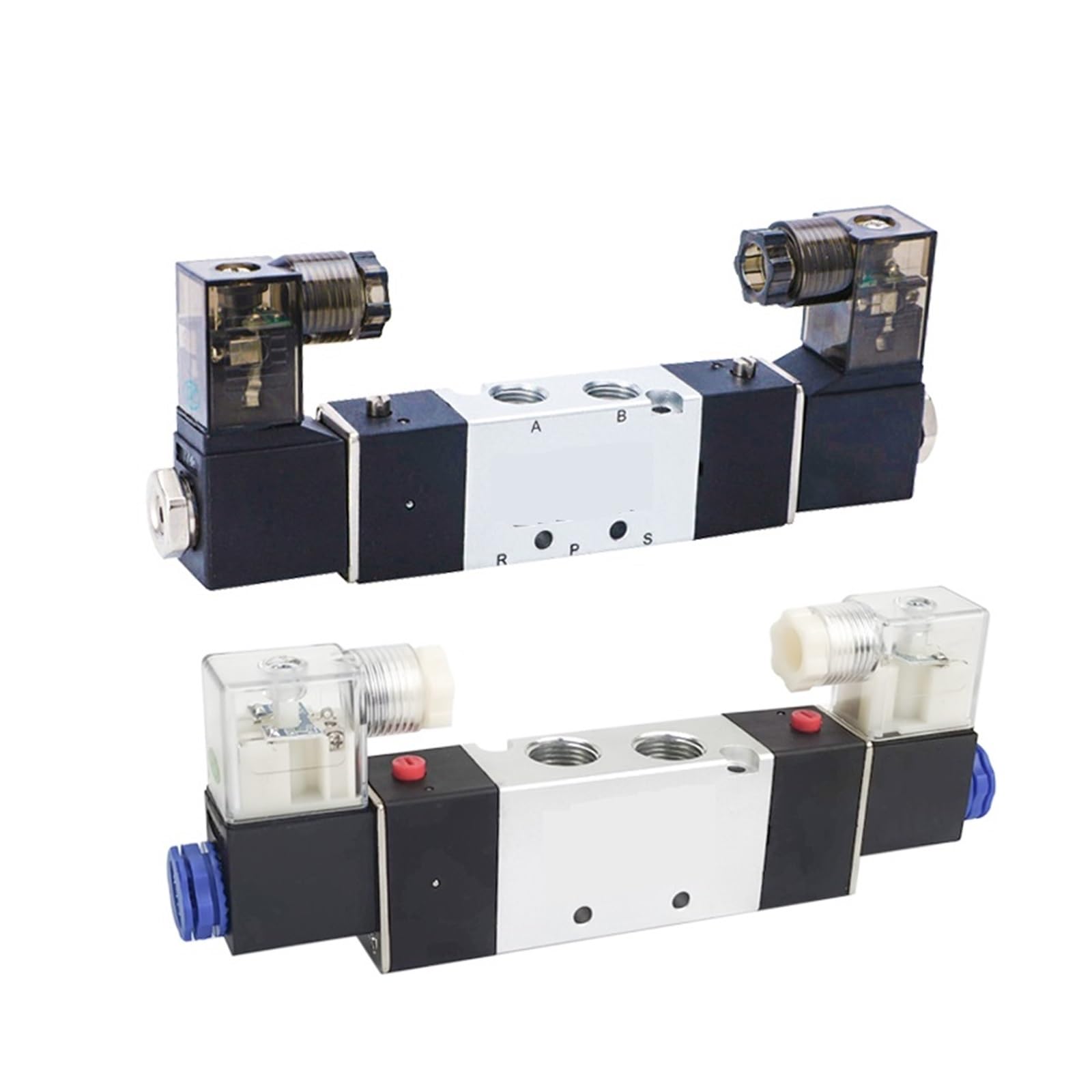 Magnetventil 4V120-06 4v220-08, Doppelkopf, Doppelsteuerung, 5-Wege, 2-Positionen, Power-Down-Halter, pneumatisches Wegeventil (4 V, 420–15, DC 24 V)