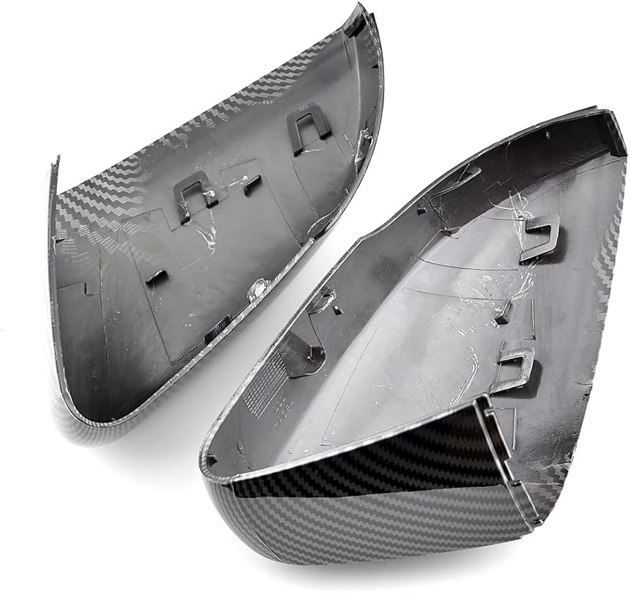 1 Pair Carbon Fiber Pattern Exterior Rearview Mirror Housings Door Mirror Covering Caps Compatible with VW PO-LO 6R 6C 2014-2017