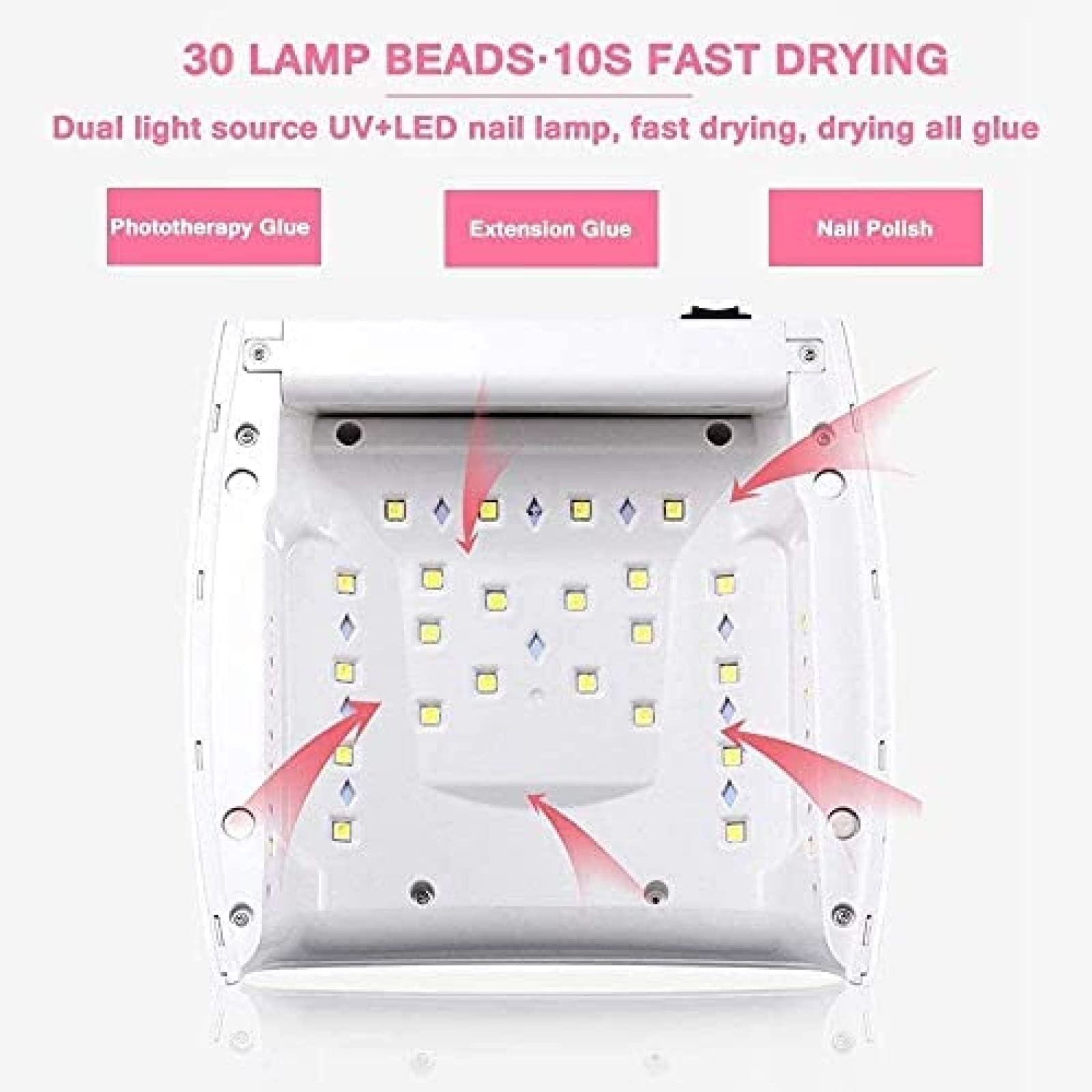 Lampada per Unghie Senza Fili PRO Gel 48W Lampada per Unghie LED UV Ricaricabile Lampada per Unghie Lampada polimerizzatrice per unghia e unghia del Piede, Asciugasmalto per Unghie Strumenti