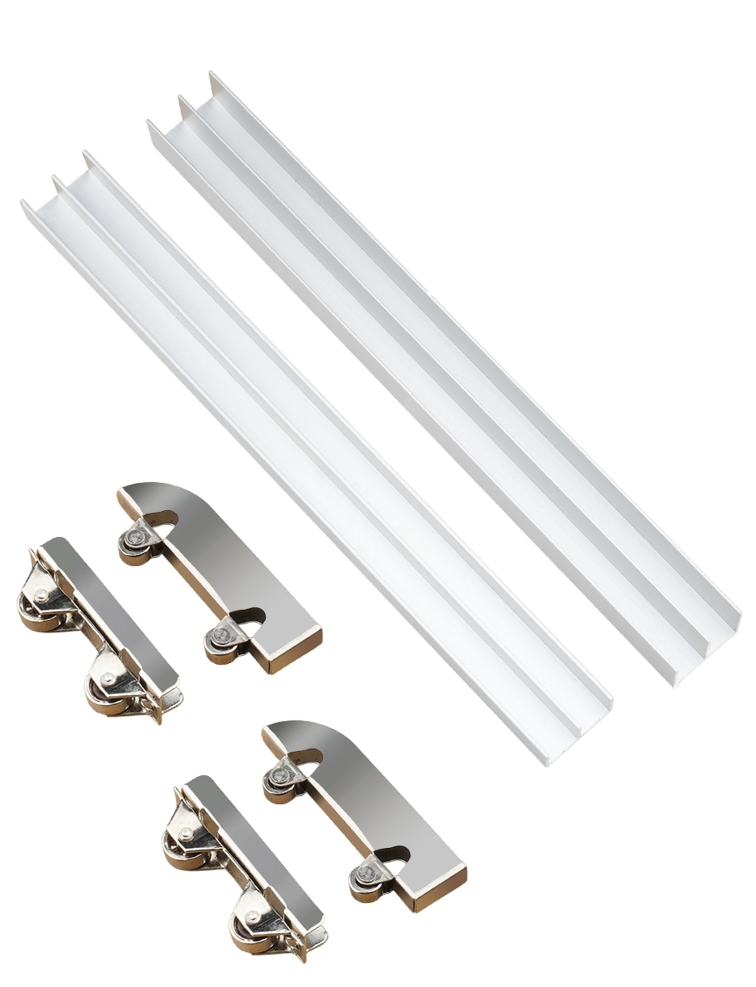 Guías para puertas correderas, Puerta corredera de doble carril con polea for vitrina cristal 3-5 mm, 20-200 cm(100cm)