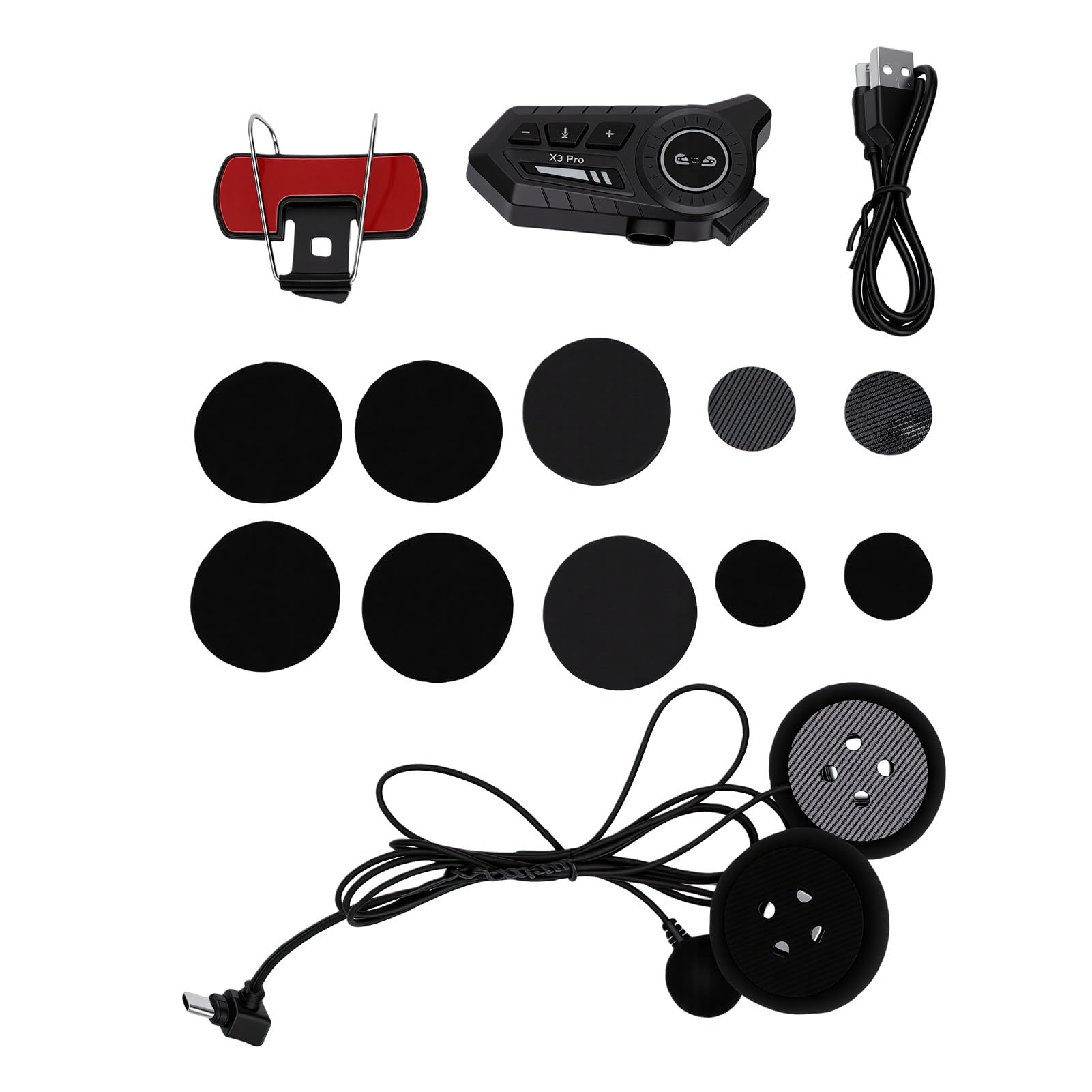 Fabater Auricolare Bluetooth per Moto Impermeabile Multifunzionale 6.0 per Pendolari e in Moto PC ABS