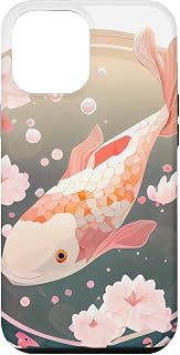 iPhone 12 Pro Max Cute Cartoon Fish swimming cherry blossom flowers Lens flare Case