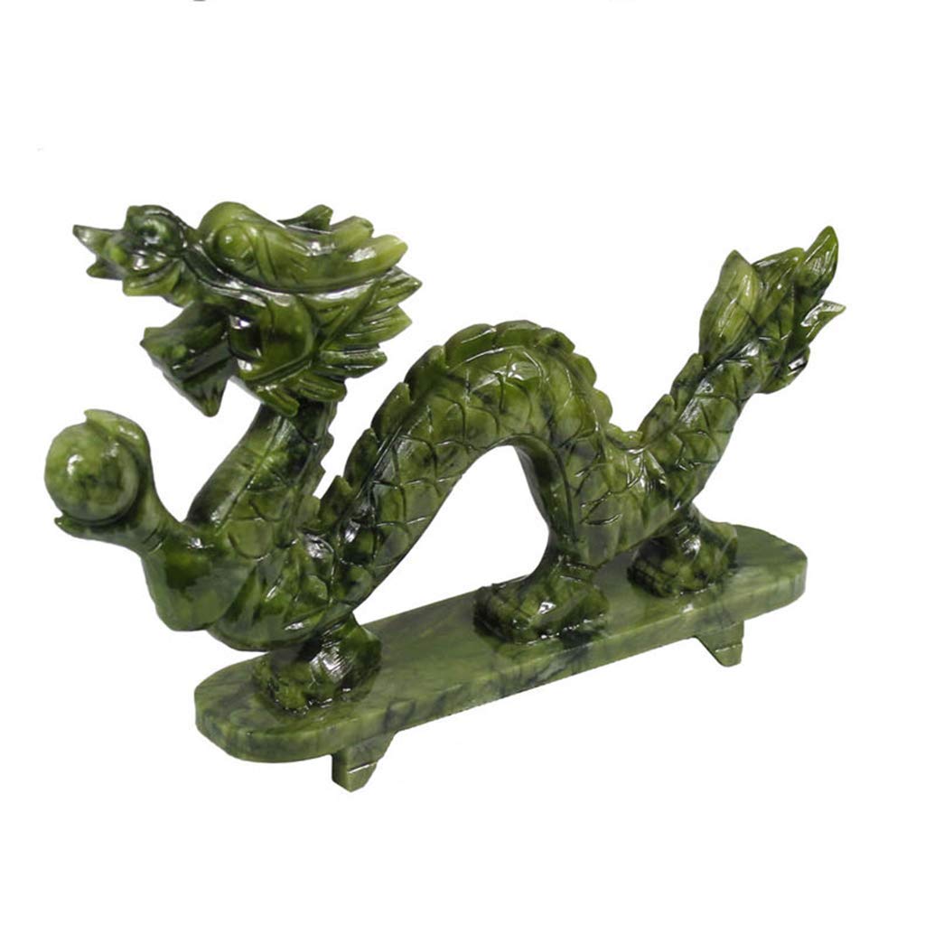 MIQXUAN Adornos de Feng Shui, Estatua de dragón de Resina de Jade del zodíaco Chino, Figura Decorativa, para esculturas de hogar y Oficina, coleccionables de LuckSuccess, L