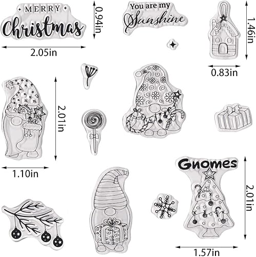 Miniatura 7 de ABTOLS Sellos transparentes para árbol de Navidad para hacer tarjetas, marco de bandera, muñeco de nieve, tarjetas de sello de silicona con palabras