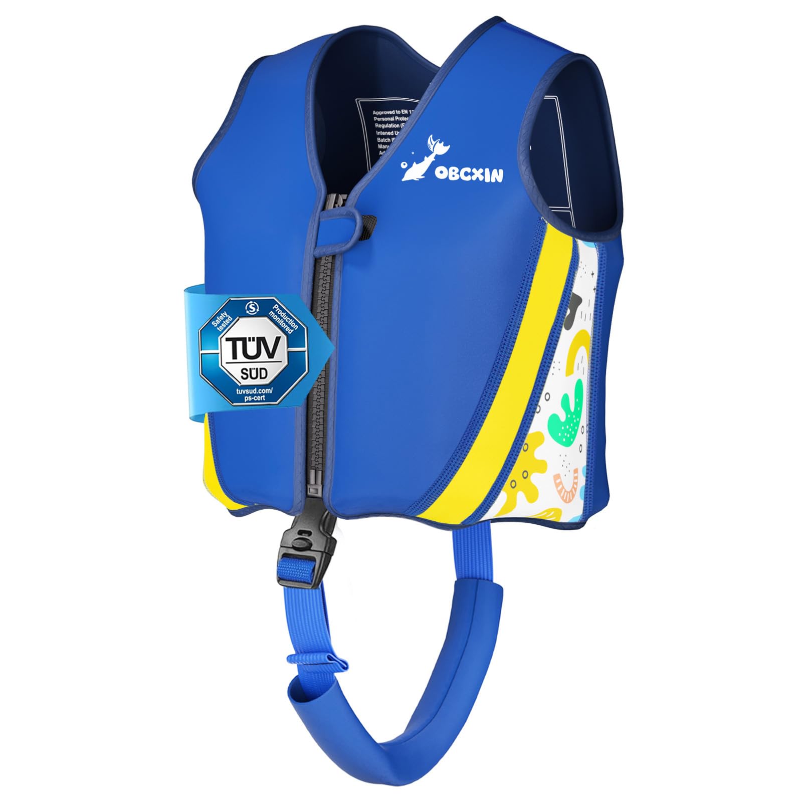 Schwimmweste Kinder, TÜV geprüfte Schwimmhilfe für Kinder ab 2 Jahre mit verstellbarem Auftrieb, Float Jacket für Junge, Mädchen 15-35kg