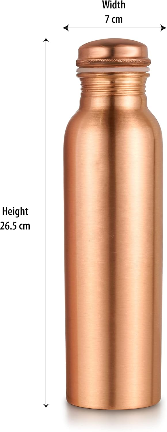 Copper Water Bottle - 34 Oz Extra Large - A Handcrafted Ayurvedic Pure Copper Vessel For Drinking, Drink More Water Bottle – MS-645132 Copper Bottle image 3