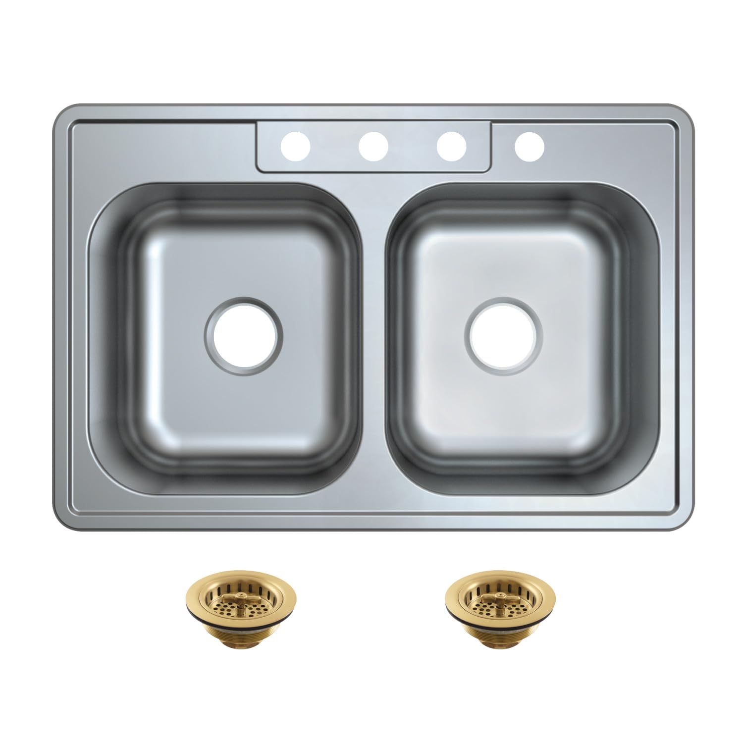 Fregadero doble Kingston Brass de 33 pulgadas ideal para cocinas familiares amplias