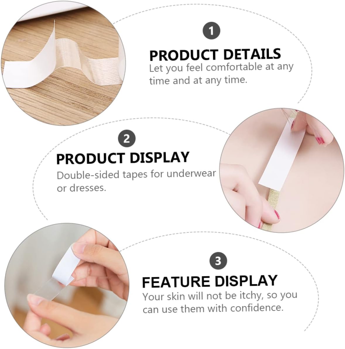 216pcs Double-sided Clothing Tapes for Underwear and Pet Invisible Stickers Easy to Use and for Swimsuits and Open-edge Outfits