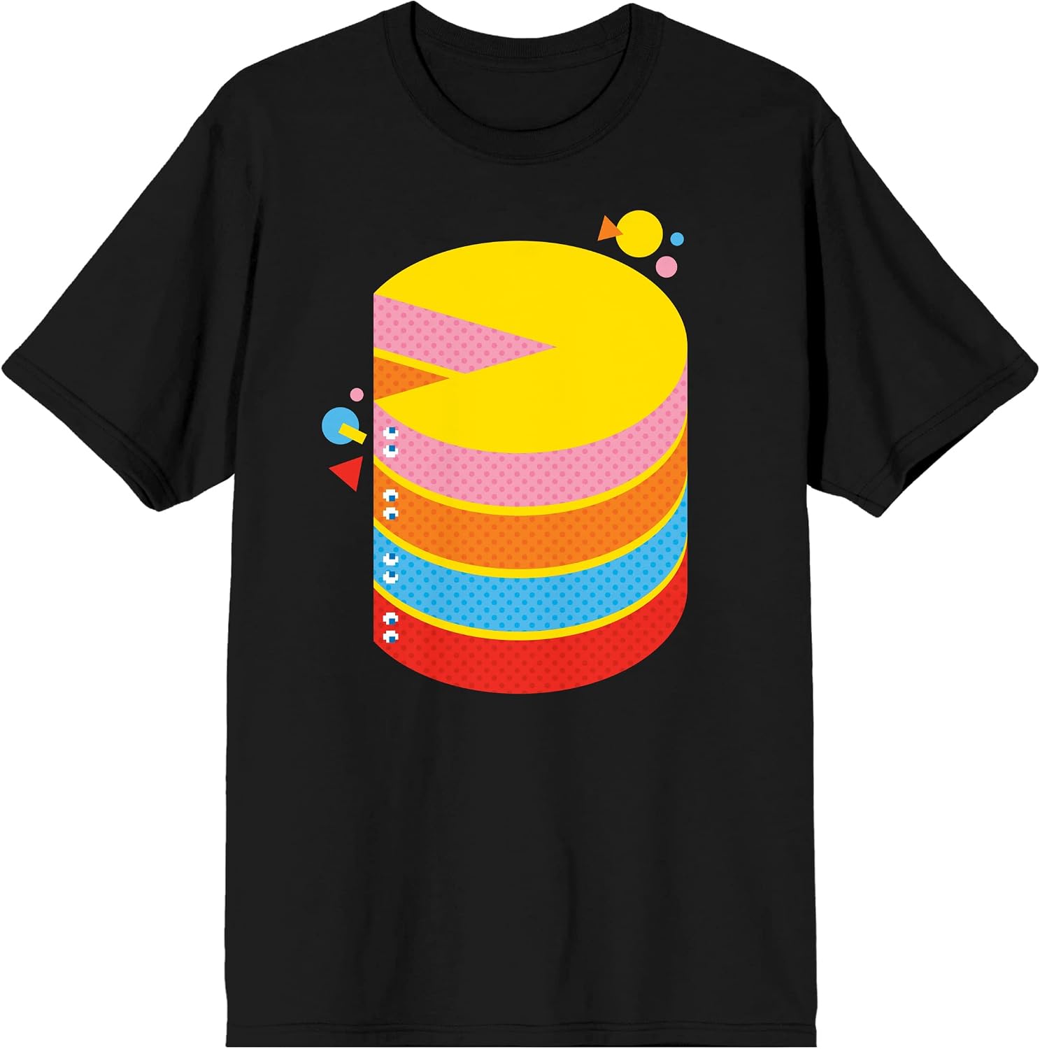 Pac-Man Stack Men's Black T-Shirt-Small