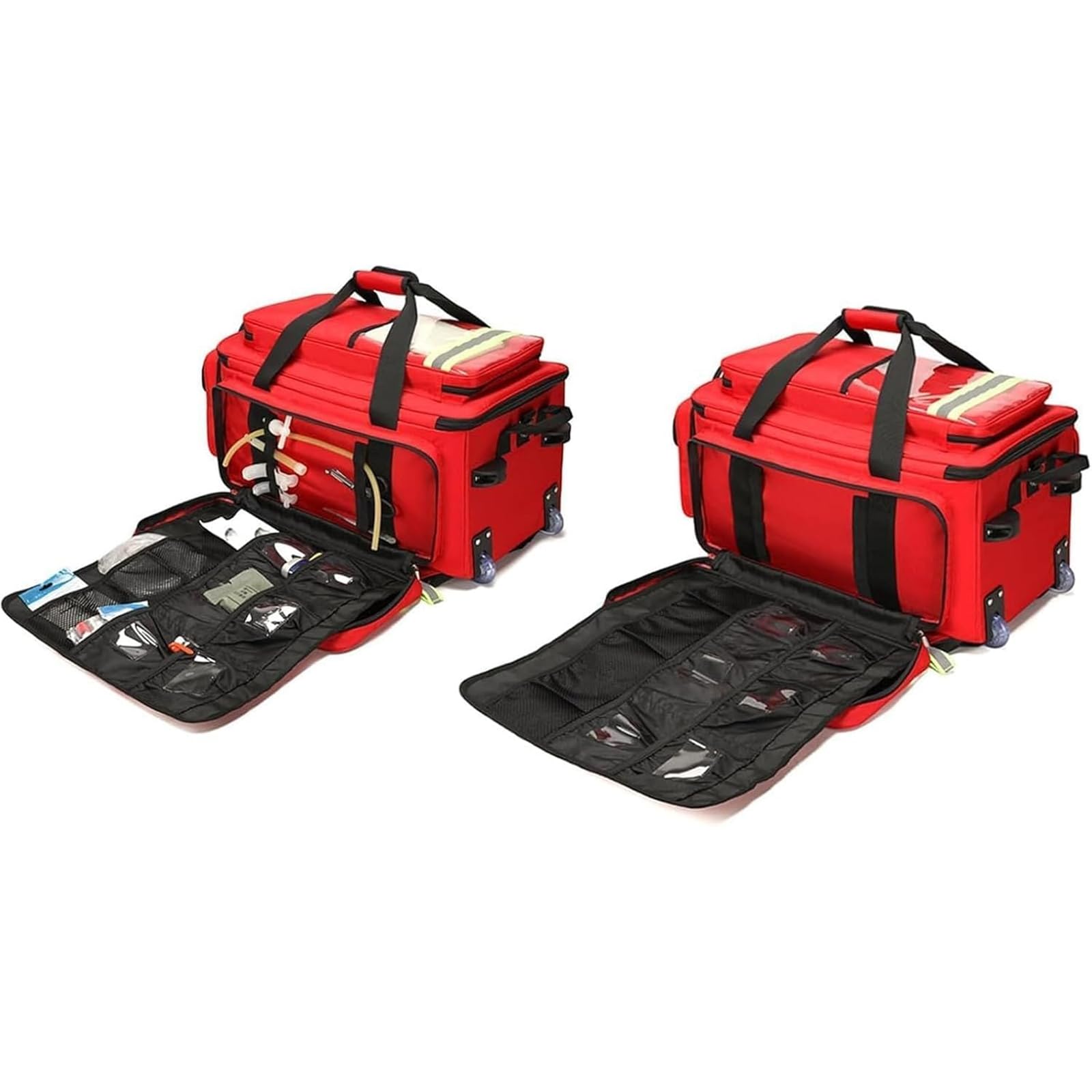 ERICAT Maletín médico con Ruedas de Gran Capacidad, con Compartimentos múltiples, Duradero, extraíble y fácil de Transportar, con Estructura Protectora, para médicos y Enfermeras de atención médica