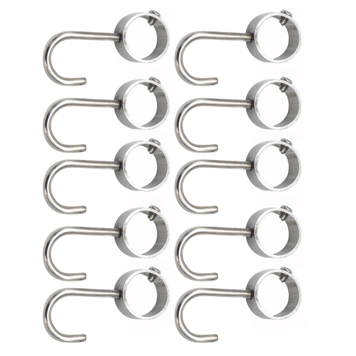 PACKOVE 10pezzi Ganci in Acciaio Inossidabile per Tubo Appendiabiti Armadio Ganci Resistenti e Facili da Installare per Cucina Bagno e Camera Design Moderno e Superficie Liscia