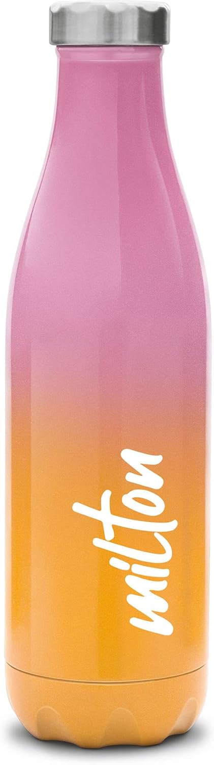 Milton Prudent 500 Thermosteel 24 Hours Hot and Cold Water Bottle, 500 ml, Pink Orange