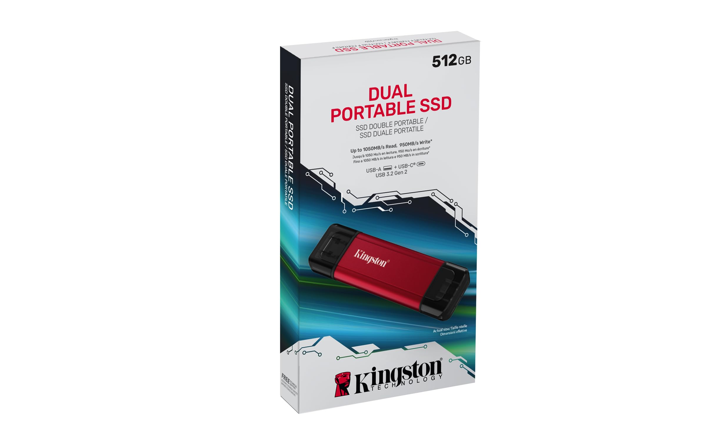 Amazon.com: Kingston 512GB Dual USB-A/C Portable SSD | Up to