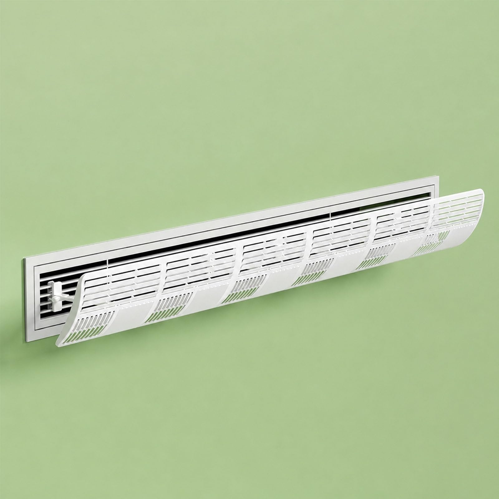 WAMJ AQDY Air Conditioner Deflector, Adjustable AC Vent Deflector for Wall and Ceiling Vents, 3-Way Airflow Guidance, Hook-On Air Deflector for Side or Top Mount(180cm/71in)