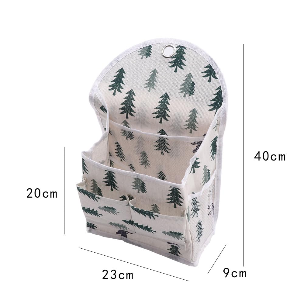 Leadigol 2-Pack Wall Hanging Storage Bags, Multi-Function Cotton Linen Toiletry Bags, Contemporary Style, Hanging Organizer, Home Organization