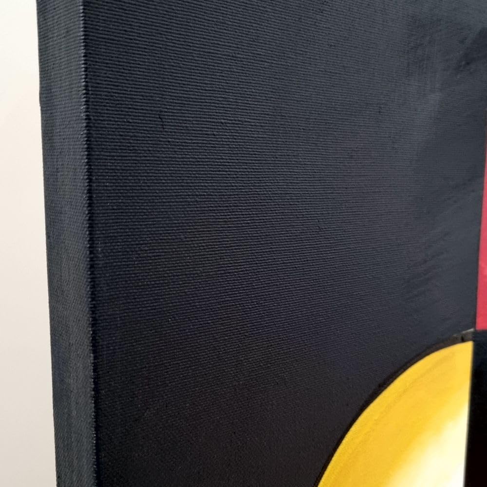 I Colori del Caribe Quadri Astratti Dipinti A Mano su Tela Geometrici Omaggio A Kandinsky Alta QUALITA' Made in Italy Nero Rosso - Gravitation