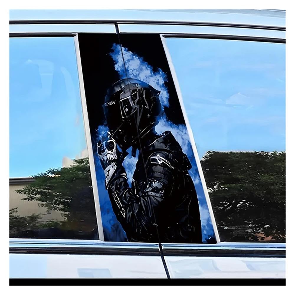 Dabhuoc One Color Car Parts 2Pcs Car Door Post Decals Warrior Scratch Resistant Personalized Stickers