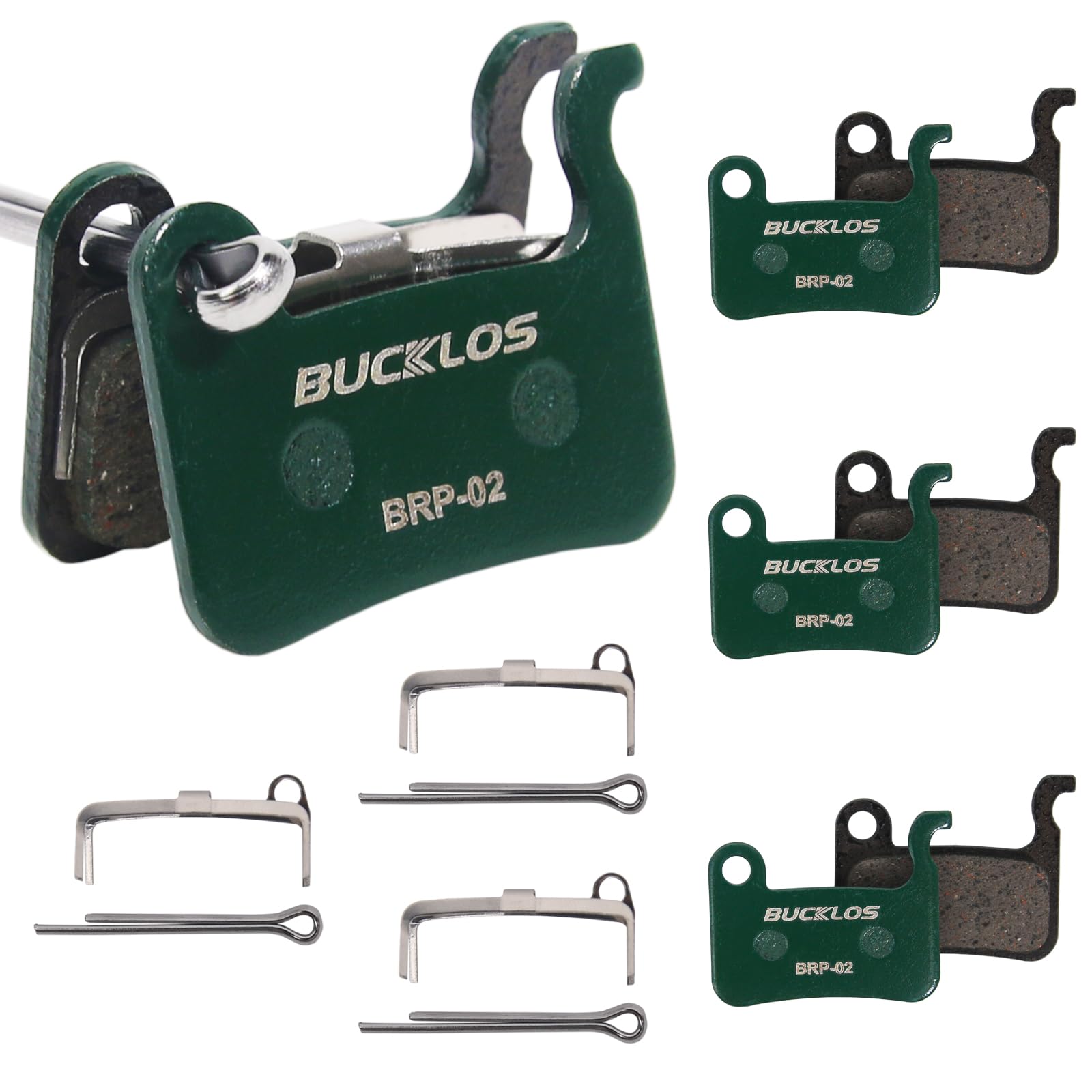 BUCKLOS Bike Disc Brake Pads - Bicycle Disk Brake Pads for Zoom/Shimano Deore XT XTR LX SLX Hone Alfine Saint for Ebike/Mountain Bike/Electric Bike/