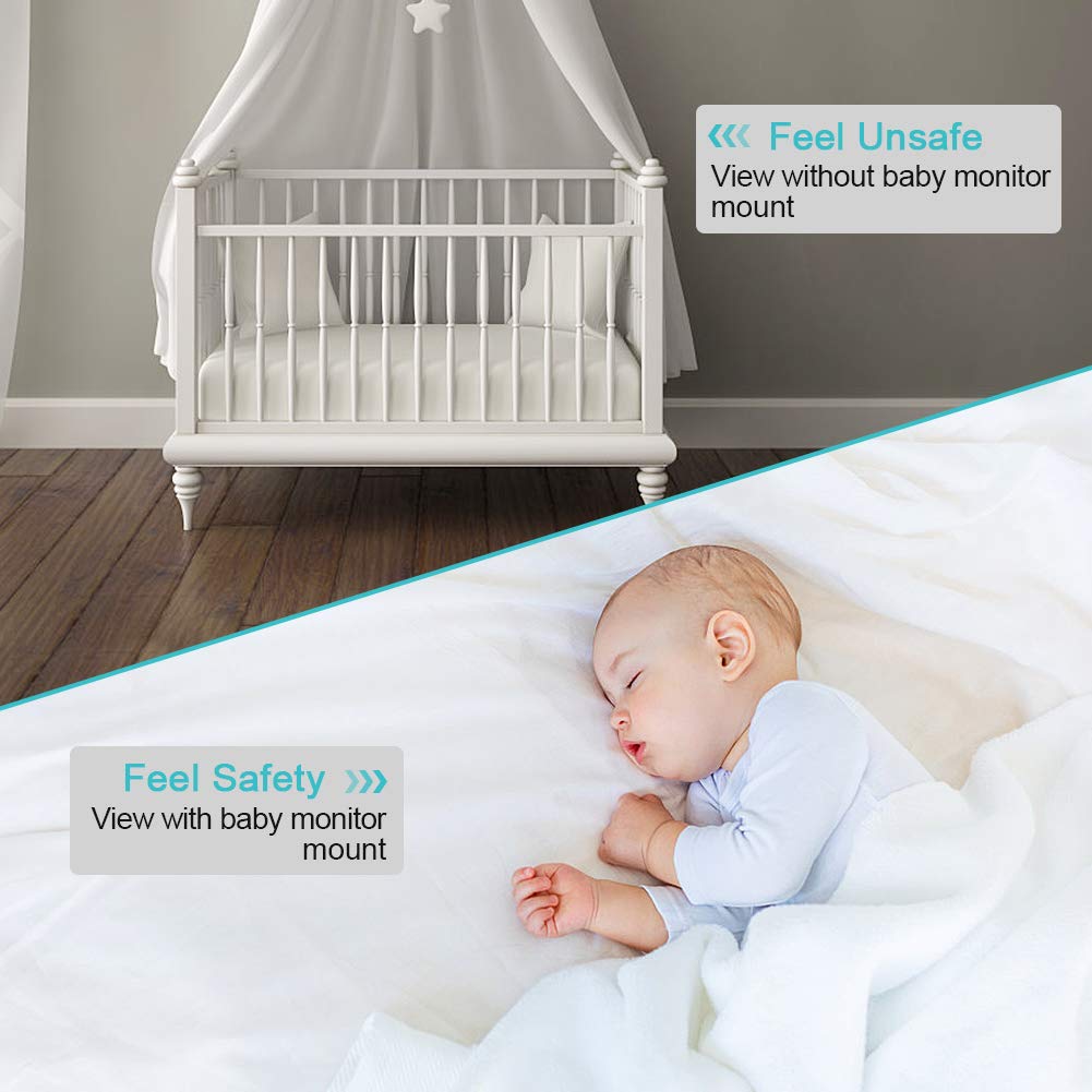 Soporte Universal para Monitor de Bebé con Montaje Flexible, Compatible con Cuna y Pared, Instalación Sin Herramientas