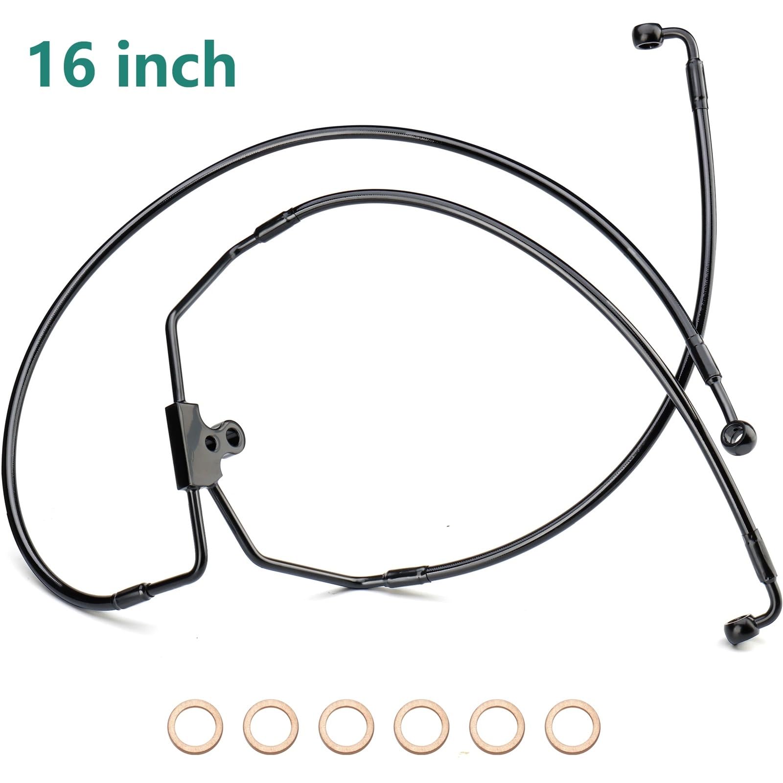 Kable napędowe Do Touring Glide FLHX Electra FLHT Road 1996-2013 bez ABS Zestaw przewodów hamulcowych stali nierdzewnej Motocyklowe kable napędowe(16 inch Black)