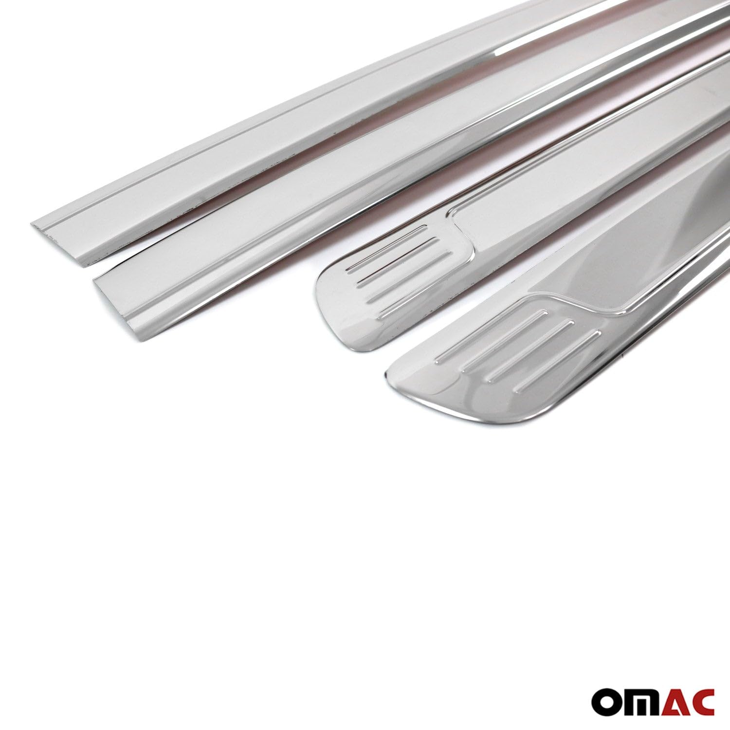 OMAC 5003131 Listón embellecedor/protector puerta Puerta vehículo ambos lados cromo Compatible con NISSAN NP300 Navara Pick-up D23 NP300 Navara Pick-up D40