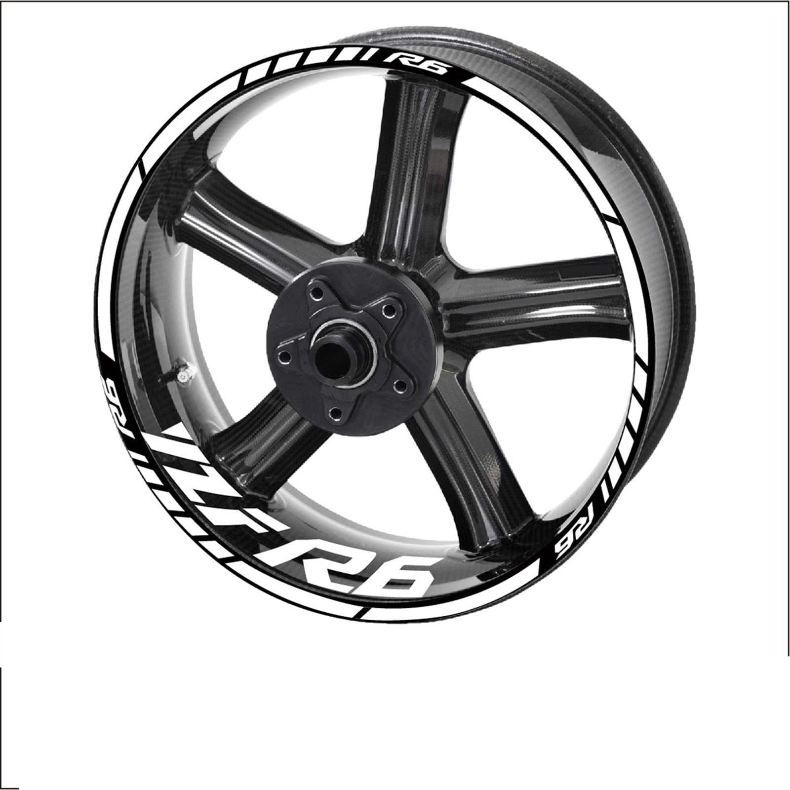YESKIT Motorrad-Felgenrand-Aufkleber, Streifen, Emblem, Wasserdicht, Refit, Dekoration Für R6 YZF R6 (Color : 8)