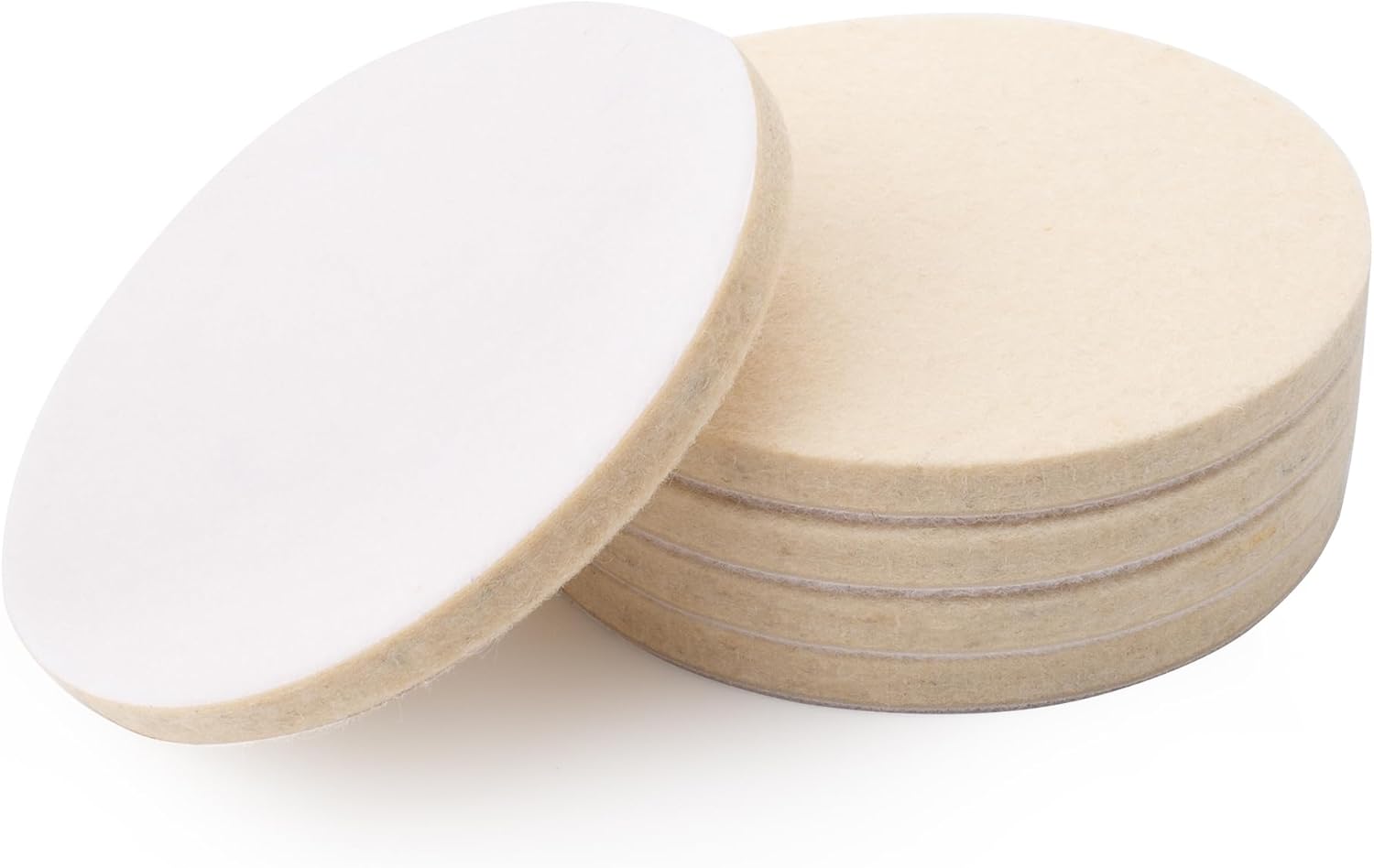 Marrio 5 PCS 5 Inch Wool Felt Polishing Pad, Buffing Pads Wool Polishing Disc for Orbital Sander