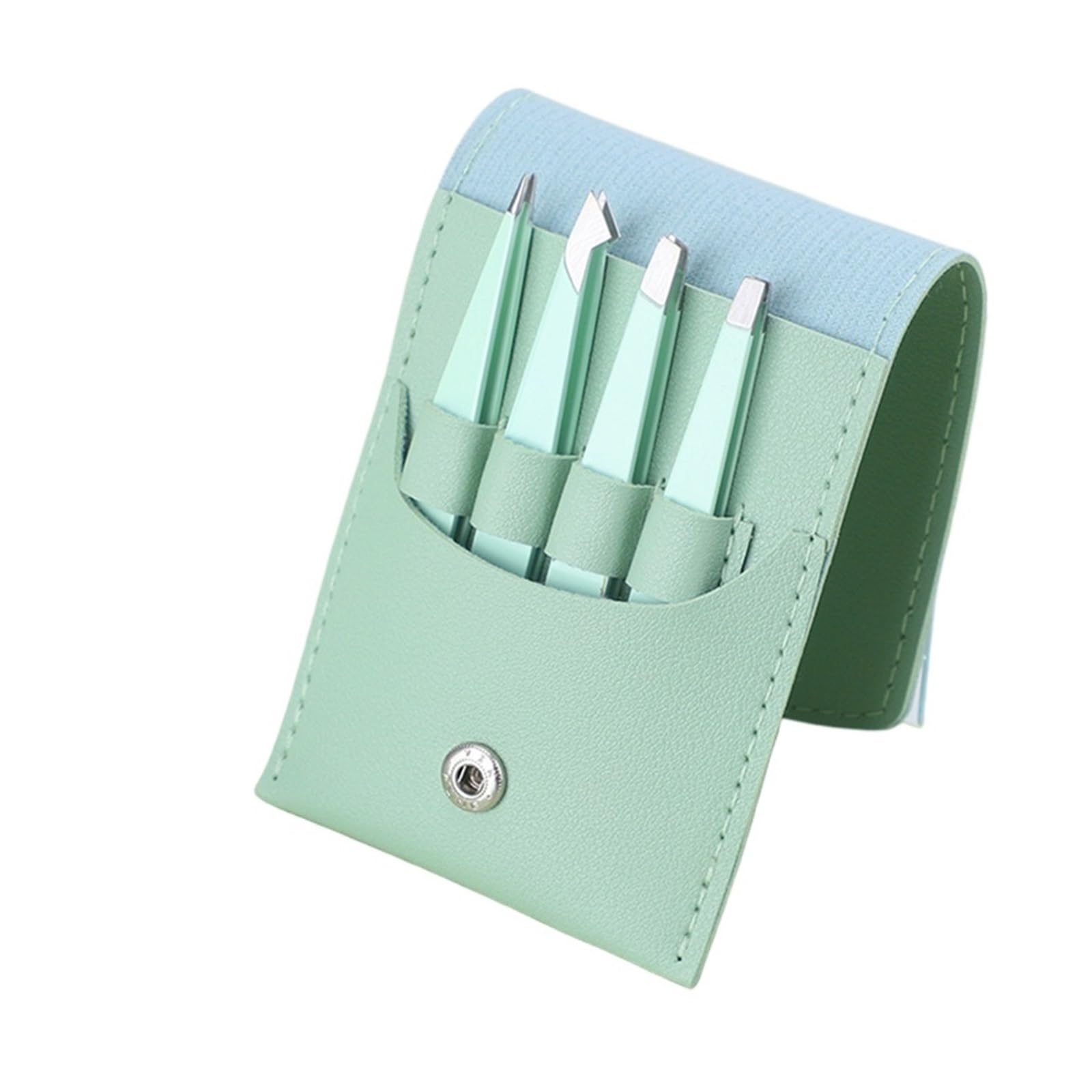 Zgxnyi Women's Green Eyebrow Tweezers 4Pcs Eyebrow Clips Multicolored Tweezers Set For Great Precision For Ingrown Hair Splinter Facial Removal Beauty Tool(Green)