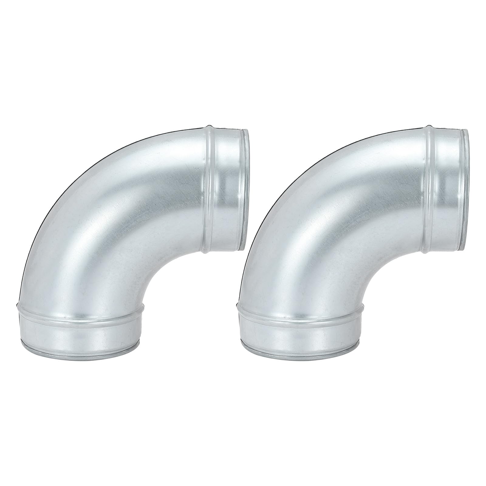 Conector de conducto de 90 grados de 5 pulgadas, 2 piezas de conector de tubo de ventilación de codo de acero galvanizado, adaptador de tubería de conducto para secadora HVAC, escape, extractor, si