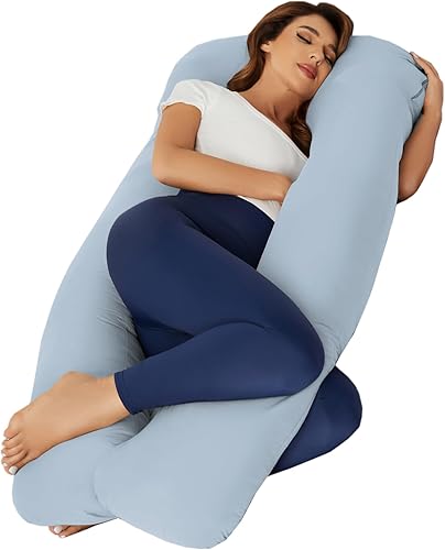 Miniatura 1 de Mommyssr Almohadas de embarazo, almohada de maternidad de cuerpo completo en forma de U con funda extraíble, soporte para espalda, piernas, vientre,