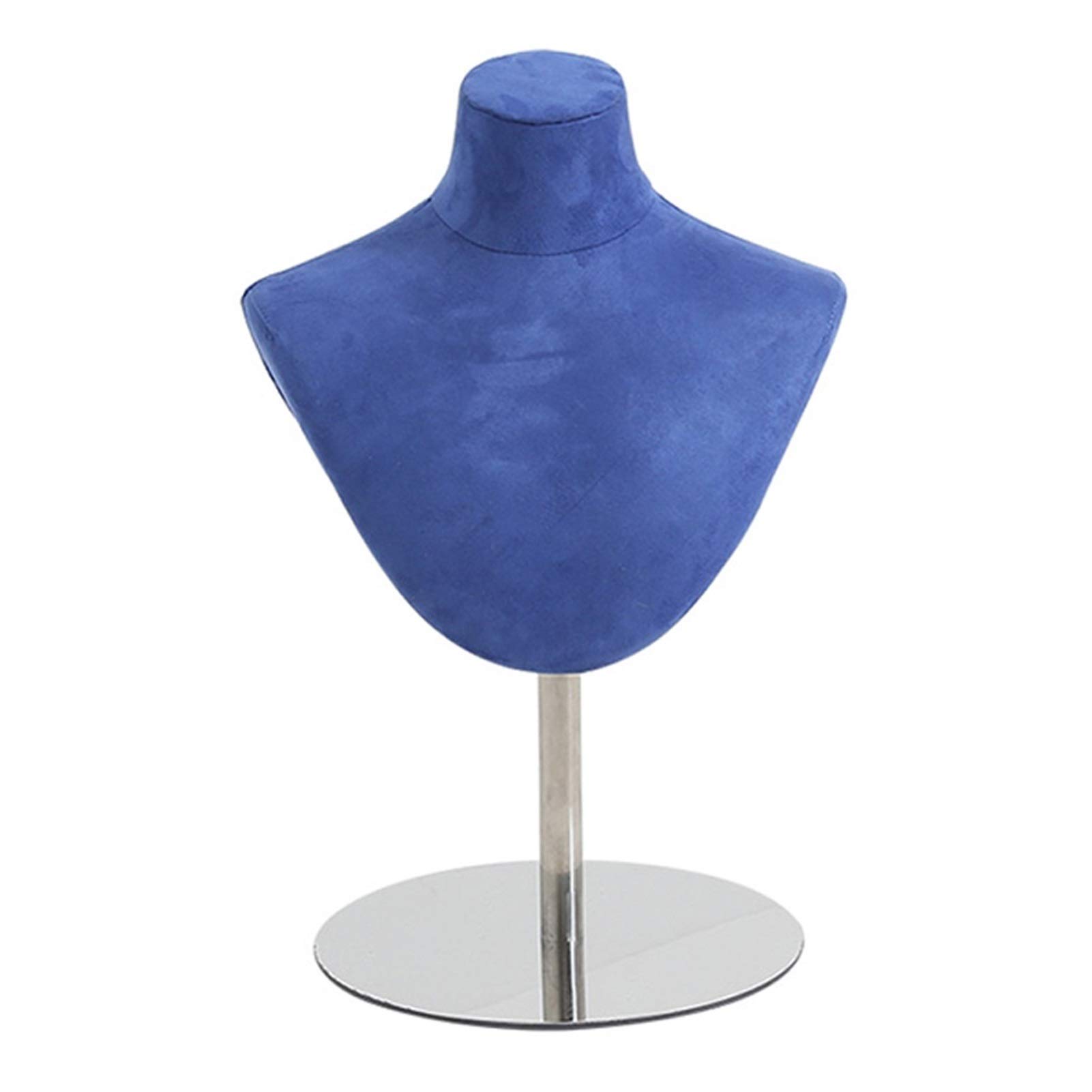 Support pour Bijoux Afficher Le Support de Mannequin Porte-Buste Porte-Buste Chapeau Chapeau Foulard Bijoux Buste avec Base en Acier Inoxydable Présentoir pour Bijoux (Color : Blauw)