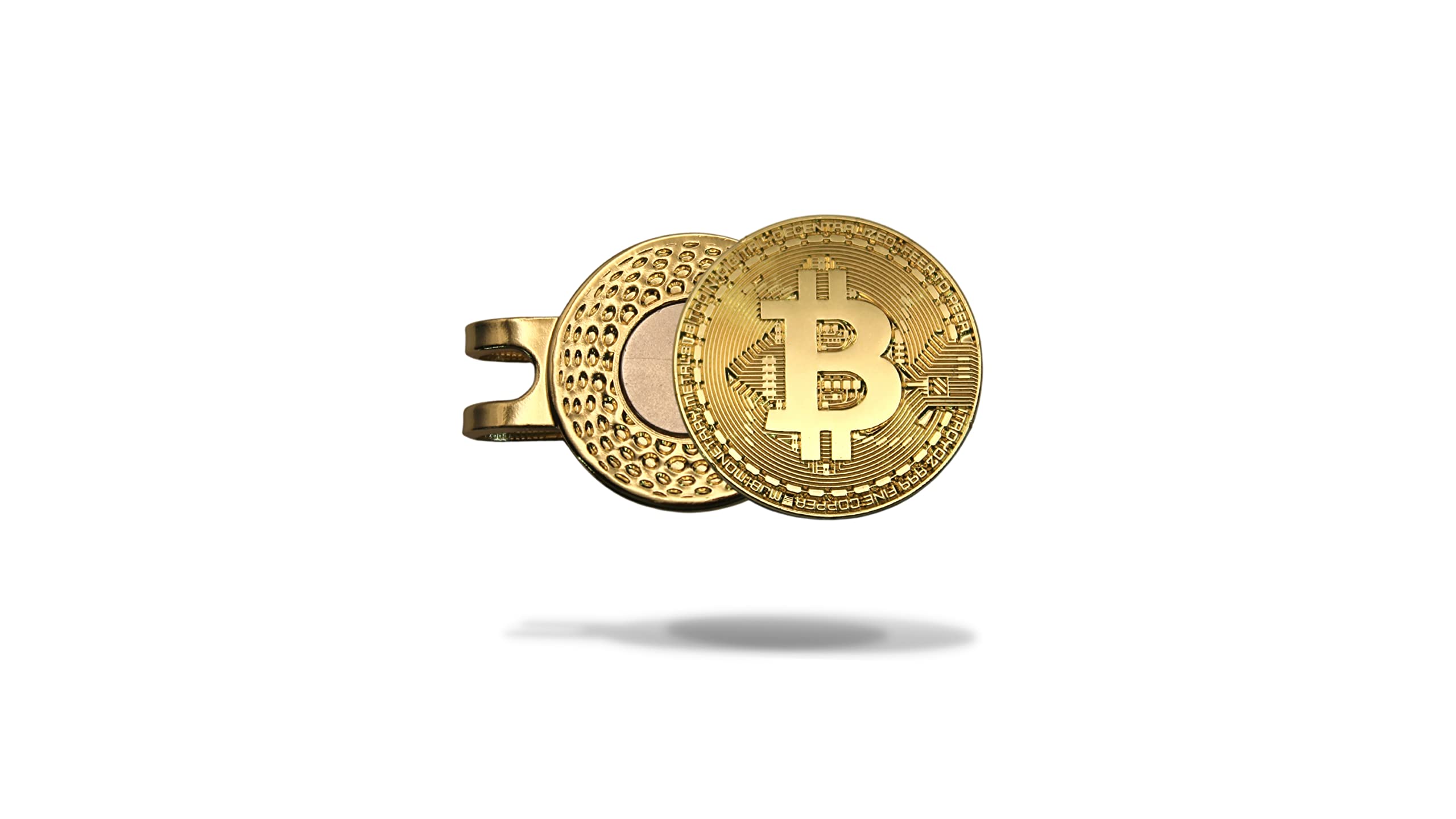 MULLIGAN HOOLIGAN Bitcoin Golf Ball Marker + Magnetic Hat Clip, Funny and Unique Golf Gift, Premium Quality, The Perfect for Your Favorite Golfer, Golf Accessories for Any Occasions