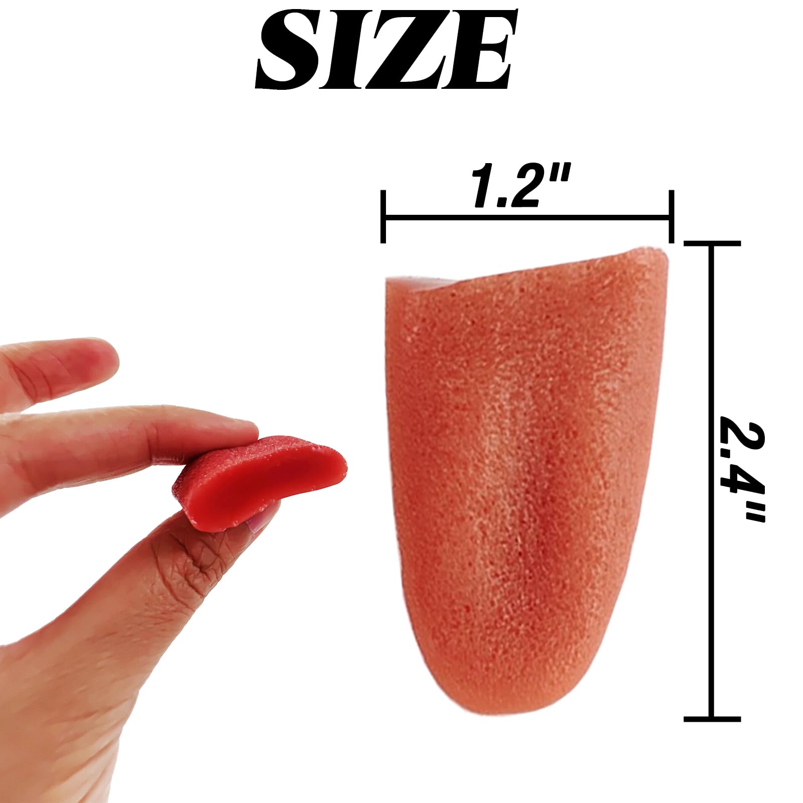 Lengua falsa de Halloween, lengua falsa horrible, trucos de lengua, juguetes de lengua, trucos de utilería, lengua falsa realista, 10 unidades 2