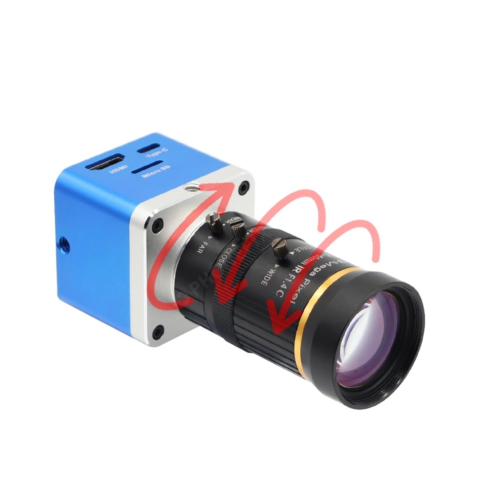 Obiettivo Do Mikroskopu Profesjonalnego, Telekamera Przemysłowa Hd 4K Hdmi Z Cyfrową Kamerą Ccd, Kamera Wideo Do Mikroskopu Elettronico + Obiettivo Varifocale 8-5