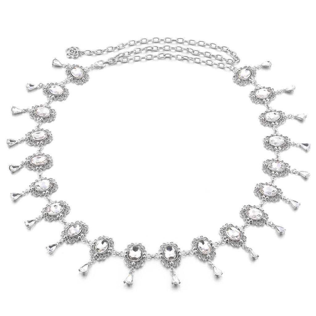 nivaa Vintage Womens Ladies Slim Diamante Body Chain Waist Hip Dress Belt-picture-42