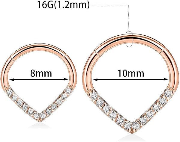 hengkaixuan Teardrop Daith Earrings Septum Jewellery Nose Hoop Ring Surgical Steel Daith Rook Tragus Piercing Jewellery Septum Clicker Ring Small Hoop Earring - 2