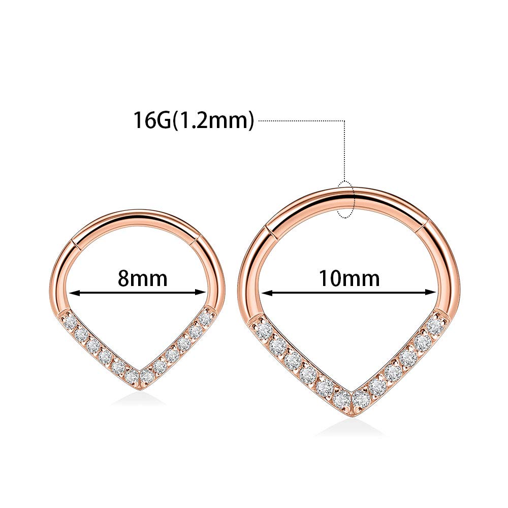 hengkaixuan Teardrop Daith Earrings Septum Jewellery Nose Hoop Ring Surgical Steel Daith Rook Tragus Piercing Jewellery Septum Clicker Ring Small Hoop Earring — view 2