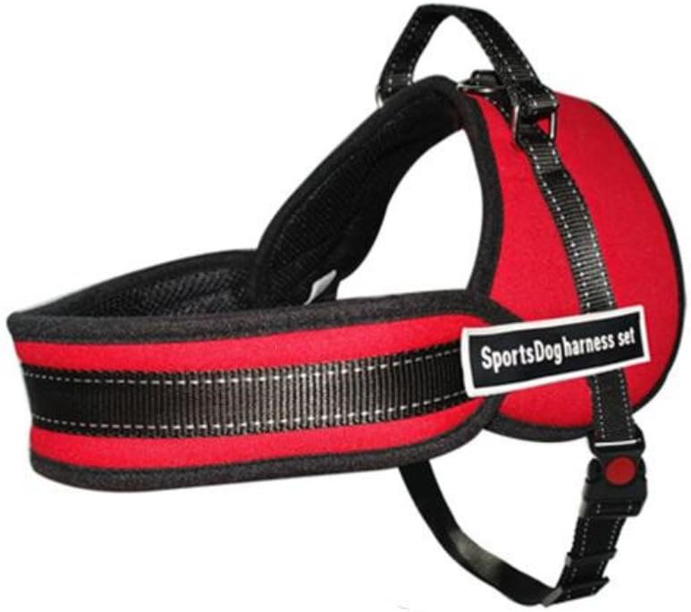 Pet Dog Work Harness Multipurpose No Pulling Training Harness Heavy Duty for Husky Pitbull (L, Red)
