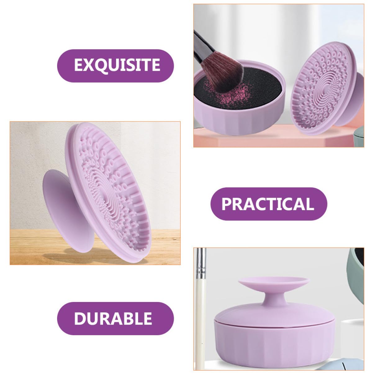 Garneck 5pezzi Spazzole Per Silicone Strumento Per La e Spugne Makeup Lavabile e Riutilizzabile